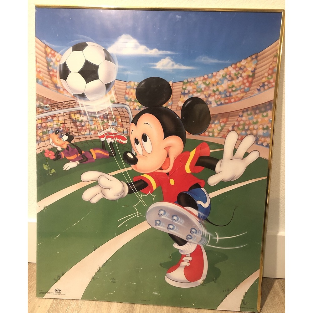 MICKEY MOUSE, GOOFY, SOCCER DISNEY ORIGINAL CLASSIC CARTOON‎ U.S. POSTER